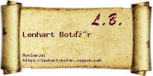 Lenhart Botár névjegykártya